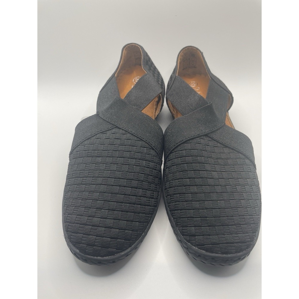 Bernie Mev Black Layla Woven Shoes Comfort Slides Womens Sz 6 EU 37 NEW - Picture 1 of 7
